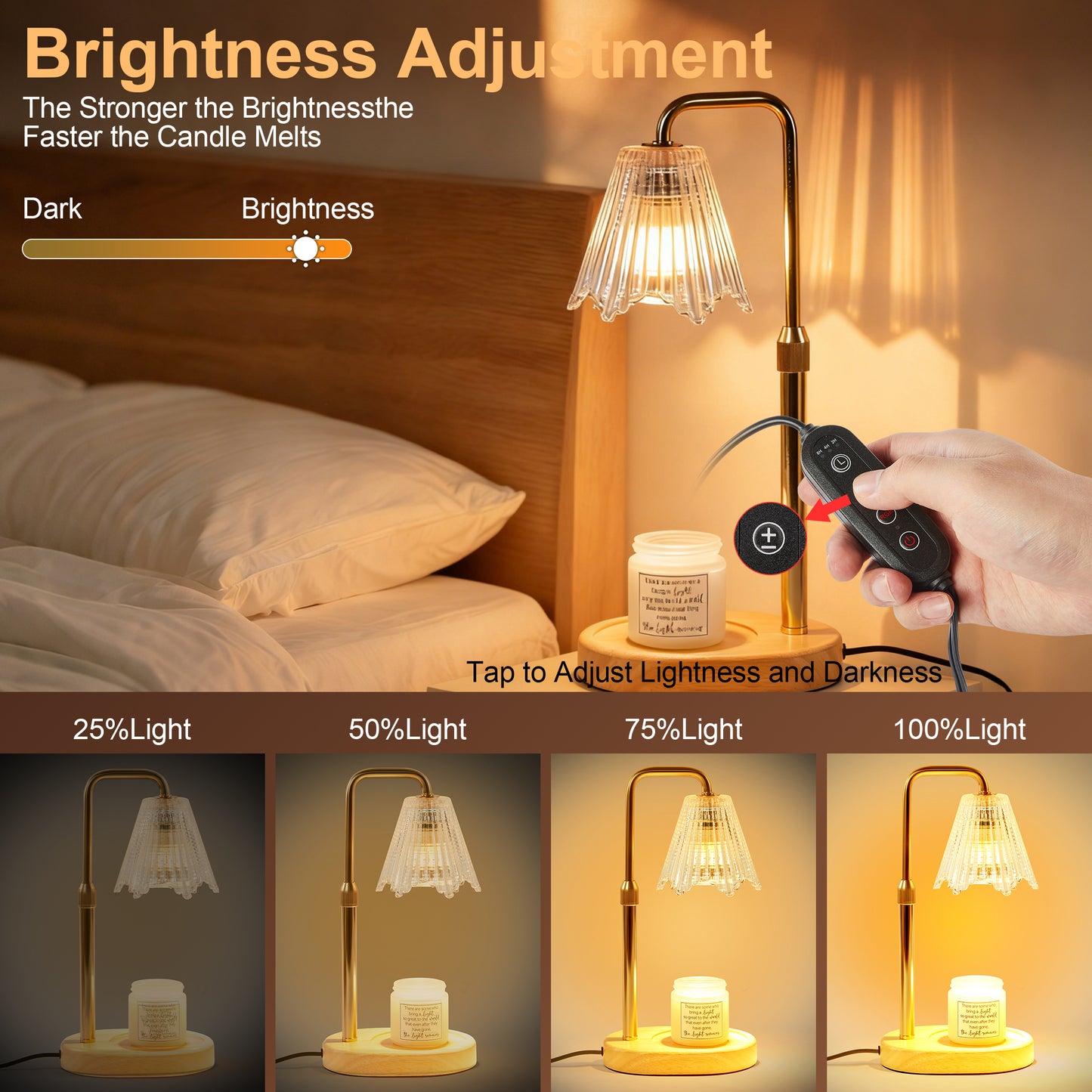 LOFTER-PRO Candle Warmer Lamp with Timer & RGB Lights, Adjustable Dimmable & Height - Electric Top Down Melting for All Jar Candles - Wax Melter Light for Home Decor (Includes 2 Halogen Bulbs)