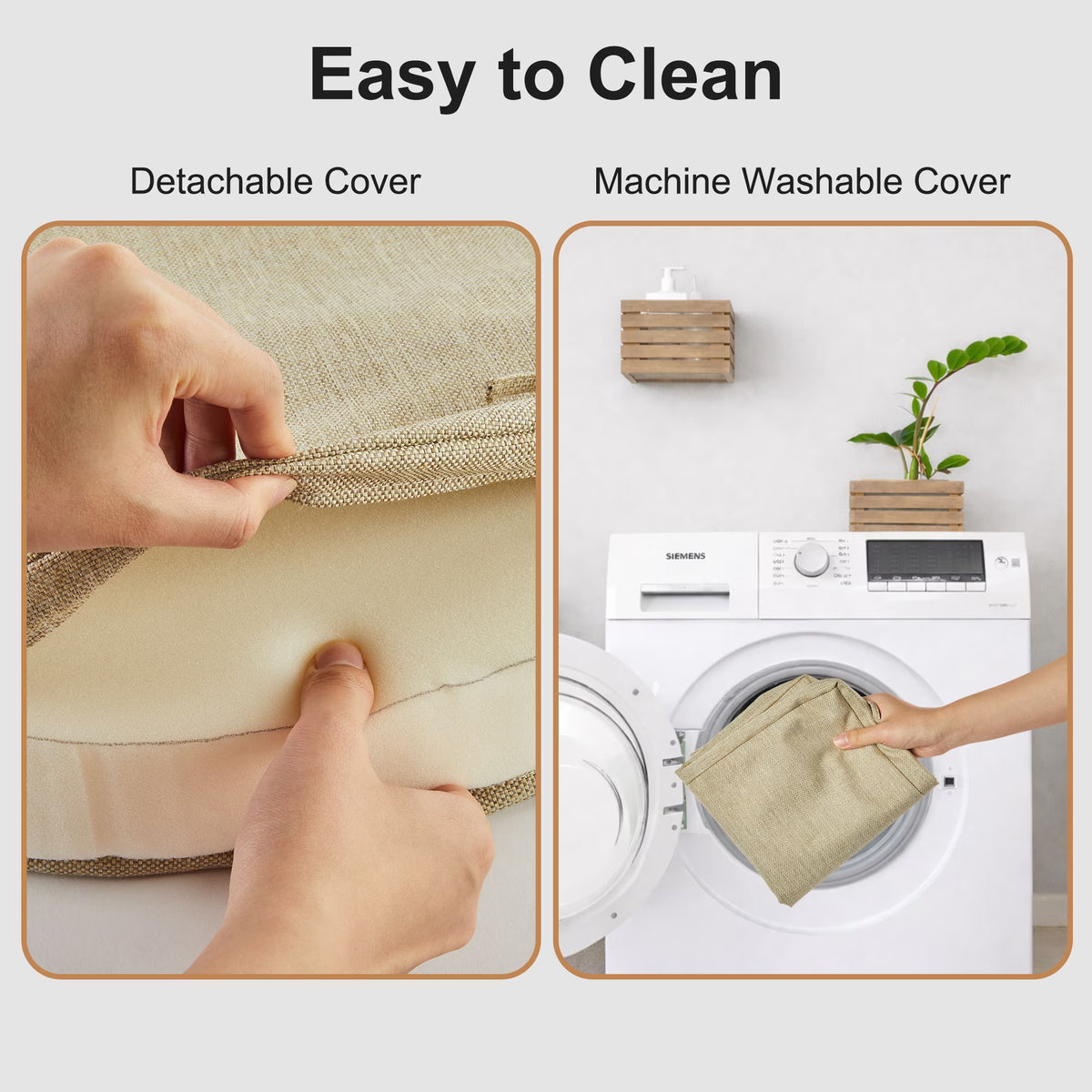Panpaddle Outdoor Seat Cushions - Waterproof - 4 Pack, Beige