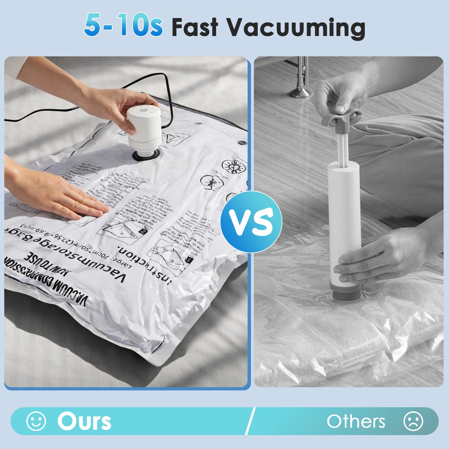 LAFAYTTE Vacuum Storage Bags with Electric Air Pump, 10 Pack Vacuum Seal Bags, Space Saver Vacuum Storage Bags for Clothes, Blankets, Comforters
