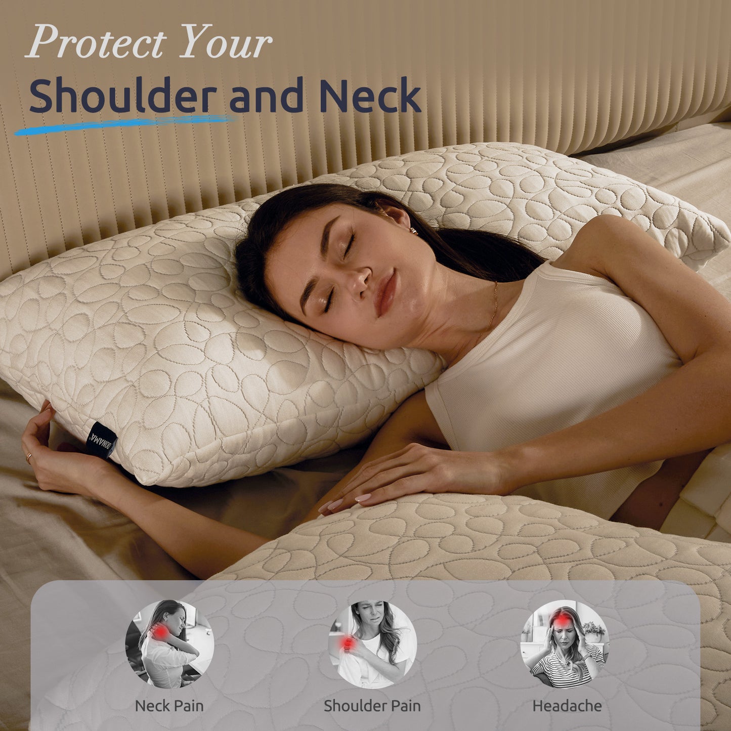 Adjustable Bed Pillows for Sleeping, Shredded Memory Foam Pillows with 200g Extra Filling, Breathable Back Stomach and Side Sleeper Pillow with Washable Pillowcase-King Size (20"x 36")