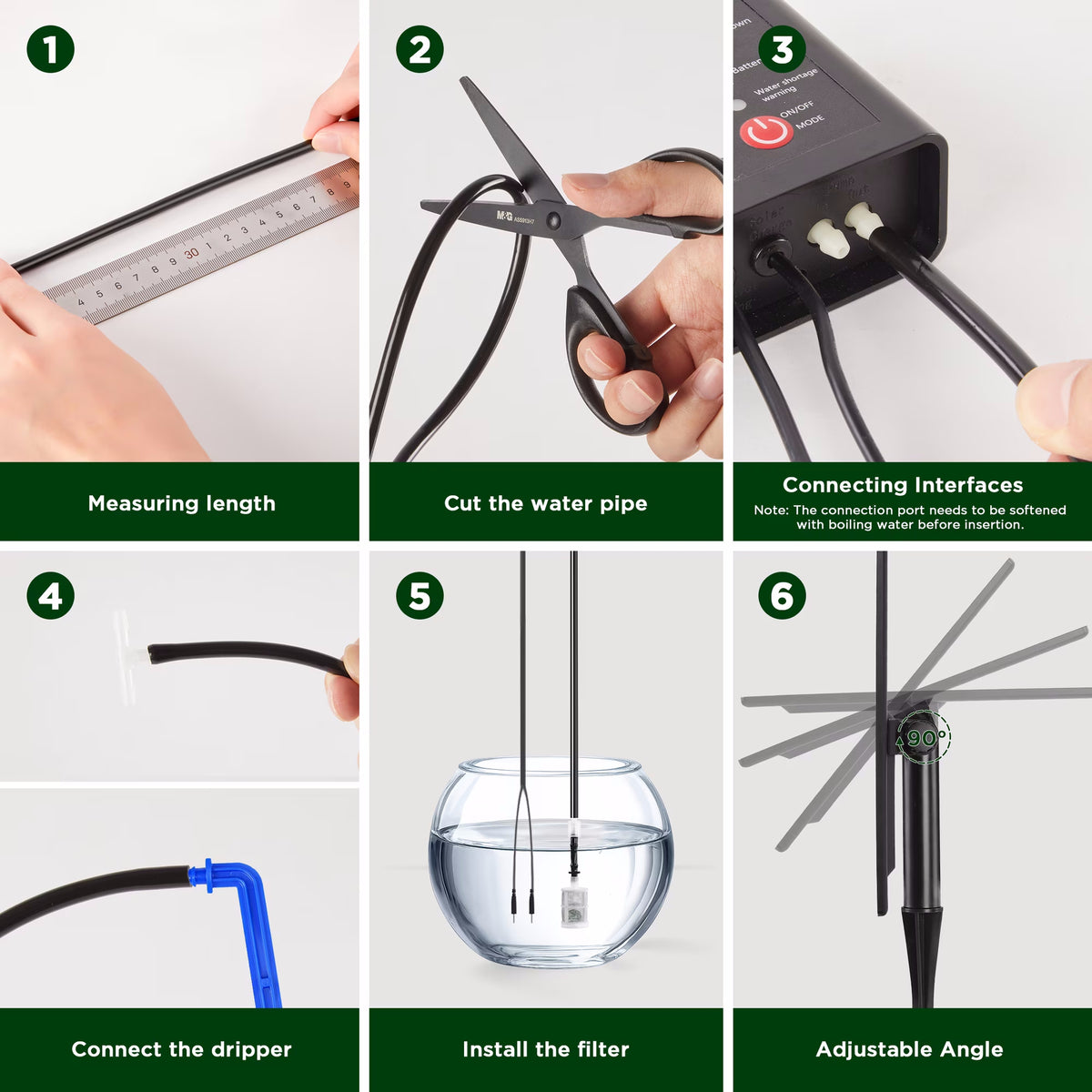 DONAMA Drip Irrigation System, Solar Automatic Drip Irrigation Kit for Garden with 12 Timing Modes, Flower Watering System for 15 Potted Plants for Greenhouse Yard Lawn Outdoor Indoor