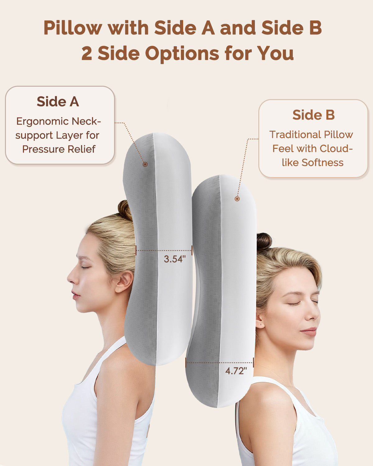D O N A M A Cervical Memory Foam Pillow for Sleeping, Ergonomic Neck Support Pillow with Cooling Breathable Pillowcase, Contour Pillow for Side, Back & Stomach Sleepers – Ultra Soft Deep Sleep Pillow