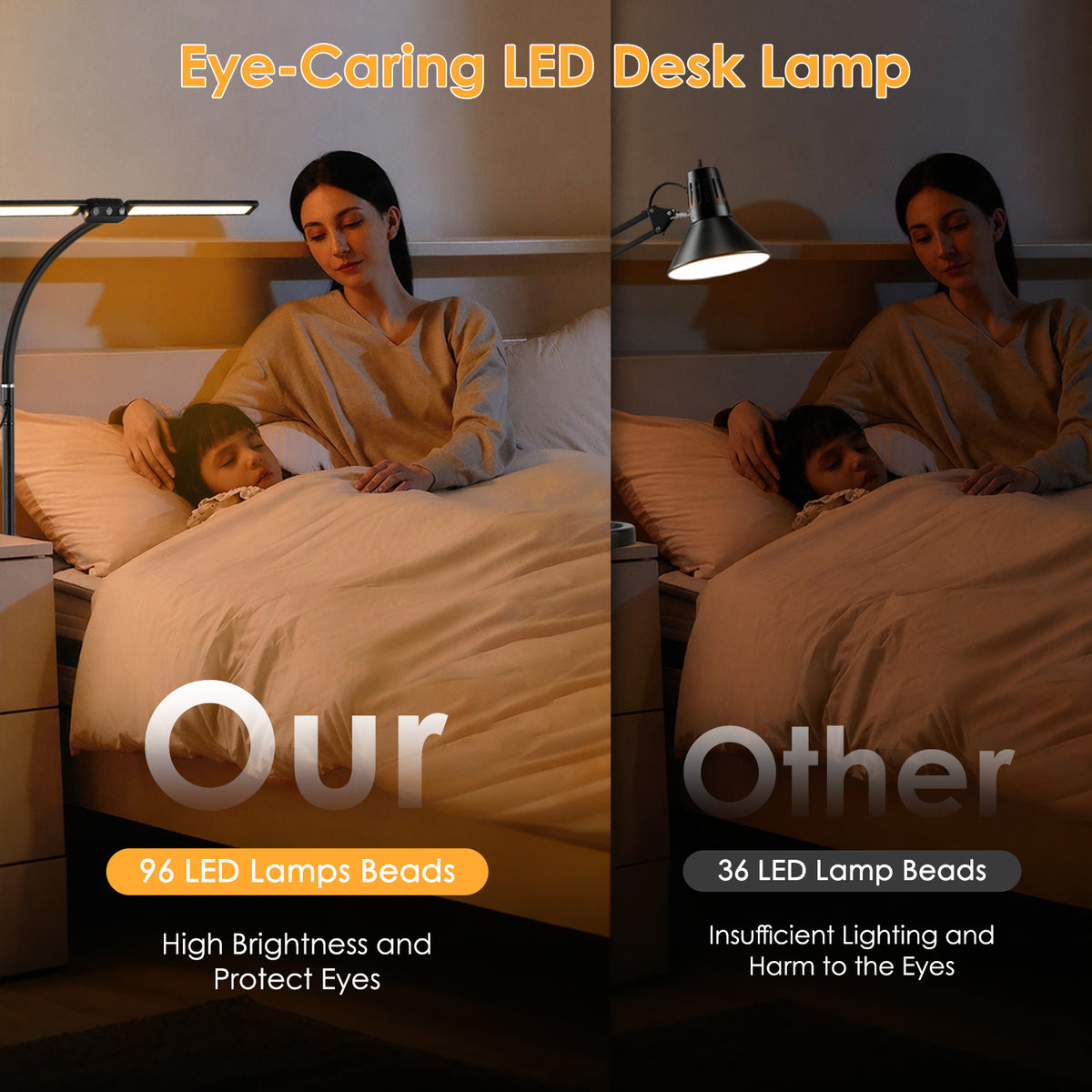 LOFTER-PRO LED Desk Lamps for Home Office, Eye Caring Architect Table Lights with Clamp, 24W Dimmable Overhead Light, Adjustable Flexible Gooseneck, 25 Lighting Models with Remote Control, Black