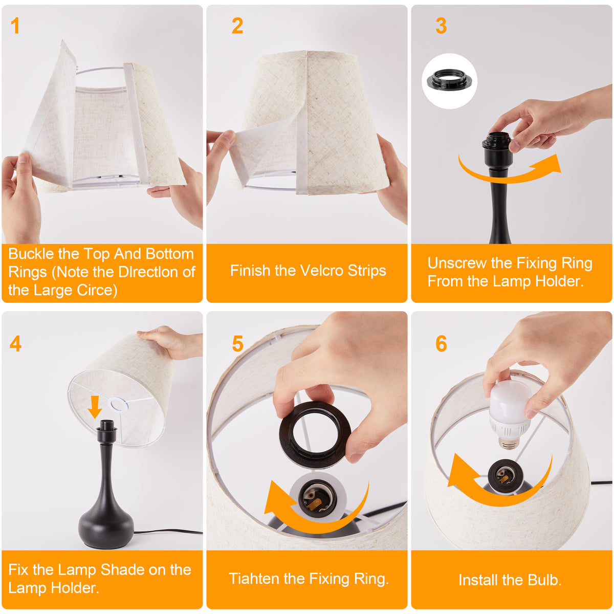 LOFTER-PRO Touch Table Lamp Bedside Style - 3-Way Dimmable Touch LED Bulb Included