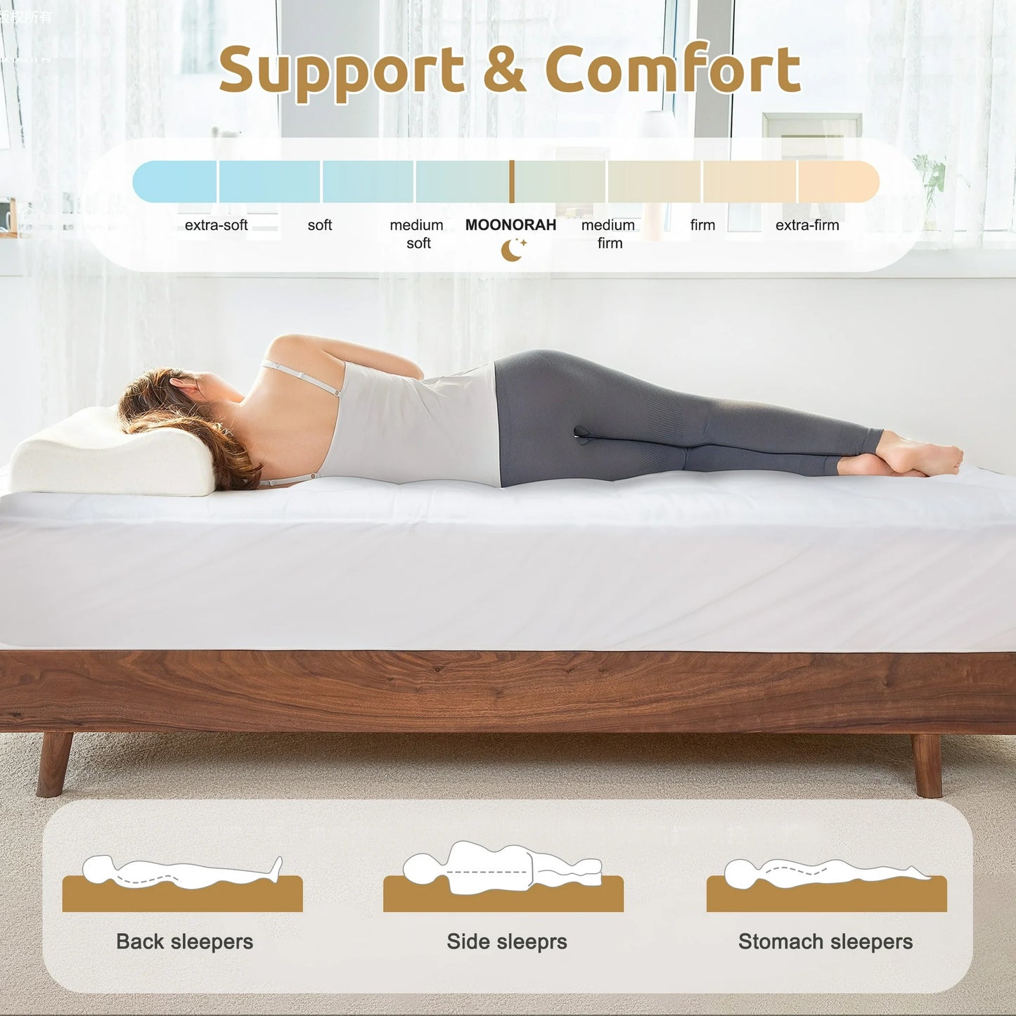 MOONORAH Mattress Topper, Queen Mattress Cover for Back Pain Relief, Extra Thick Plush Pillow Top Mattress Pad with Deep Pocket- White