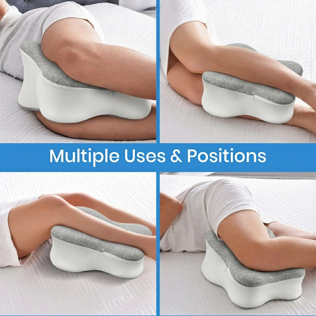 KAIPARA Knee Pillow for Side Sleeper, Memory Foam Leg Pillow for Side Sleeping, Sciatica Pain Relief Pillow, Spine Alignment Pillow for Hip, Back, Joints Pain Relief