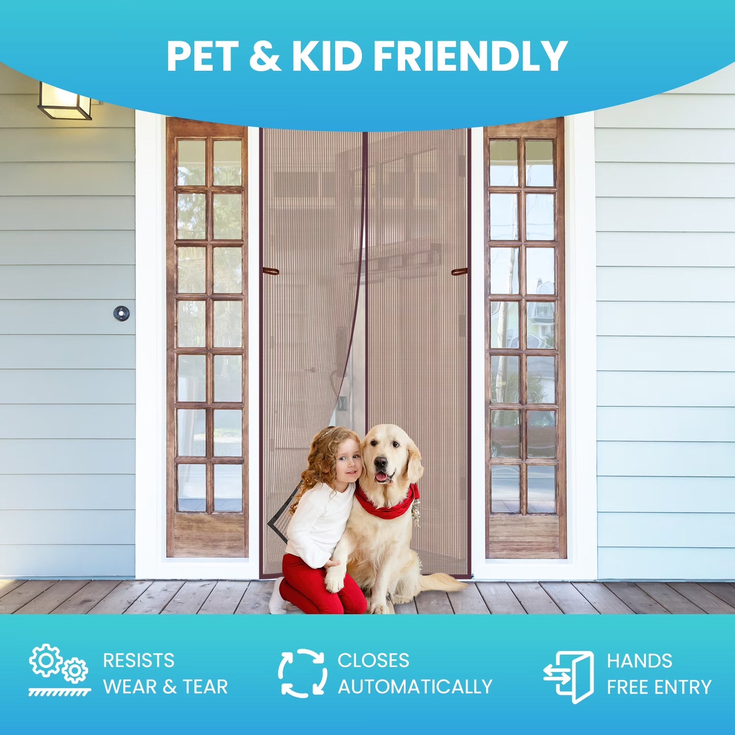 KAIPARA Magnetic Screen Door for Home and Patio Keep Bugs Out Hands Free Mesh Door Screen with Magnets Upgraded Fine Weave Mesh Screen 39x83inch