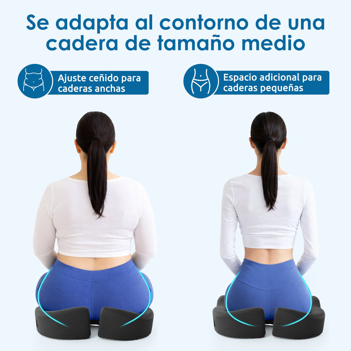 WANALIT Seat Cushion, Office Chair Cushion for Sciatica, Coccyx Cushion, Ergonomic Memory Foam Seat Cushion for Car, Home, Pressure Relief Pad for Hip, Tailbone, All Day Comfort, Black