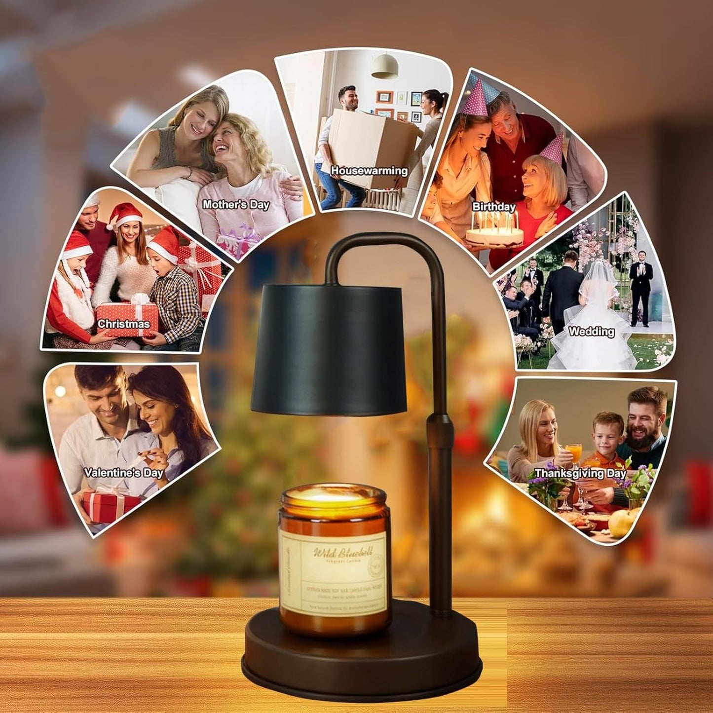 LOFTER-PRO Candle Warmer Lamp with Timer Dimmer, Height Adjustable Wax Melts Lamp with Dimmer and Timer, House Warming Gifts for Women Mom, with 2 Bulbs