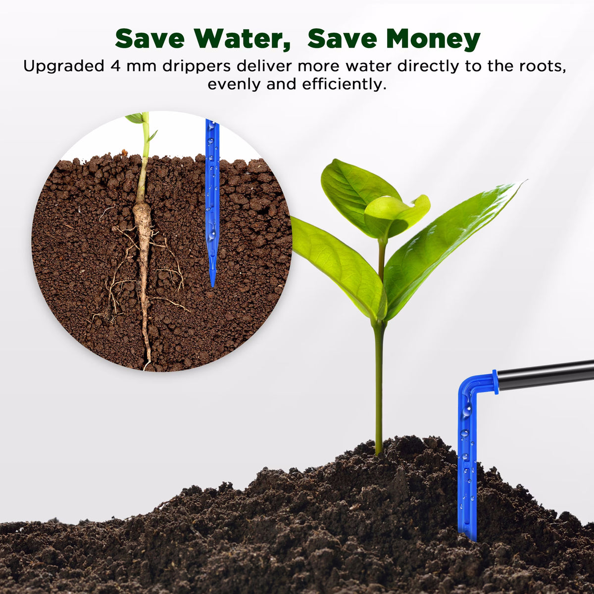 DONAMA Drip Irrigation System, Solar Automatic Drip Irrigation Kit for Garden with 12 Timing Modes, Flower Watering System for 15 Potted Plants for Greenhouse Yard Lawn Outdoor Indoor
