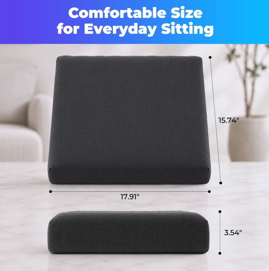 WANALIT Wheelchair Seat Cushion, Relieve Sciatica, Back, Coccyx, Pressure Sore and Ulcer Pain, Refreshing Ergonomic Chair Cushion with Waterproof Fabric, Anti-Slip Cover (Black)