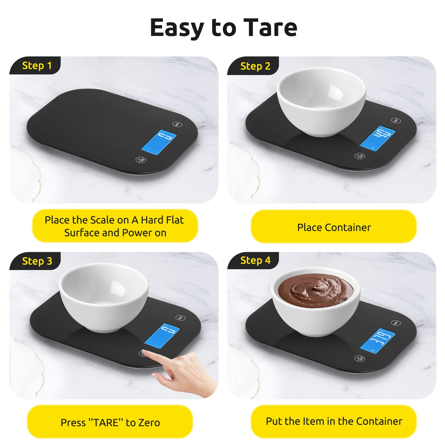 MOONORAH Digital Kitchen Scale, Food Grams Weight and Ounces Scales with Nutritional Timer, Smart App Coffee Scale for Weight Loss, Baking Cooking, Meal Prep, LCD Display, Black, 33LB/15KG