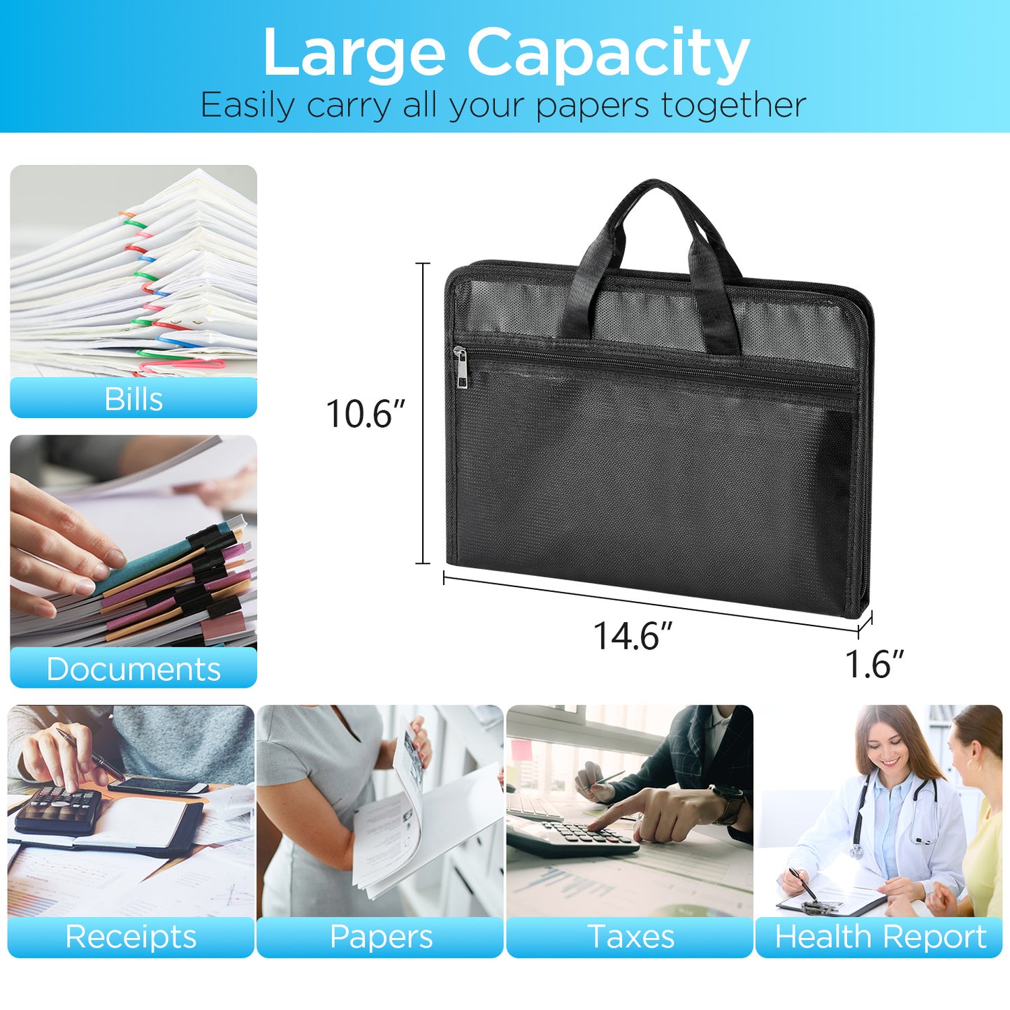 WANALIT Accordion File Organizer, Fireproof Expanding File Folder with Multi Pockets,13 Pockets Document Organizer with Handle & Labels, Portable Home Travel Safe Storage for Letter A4 Files