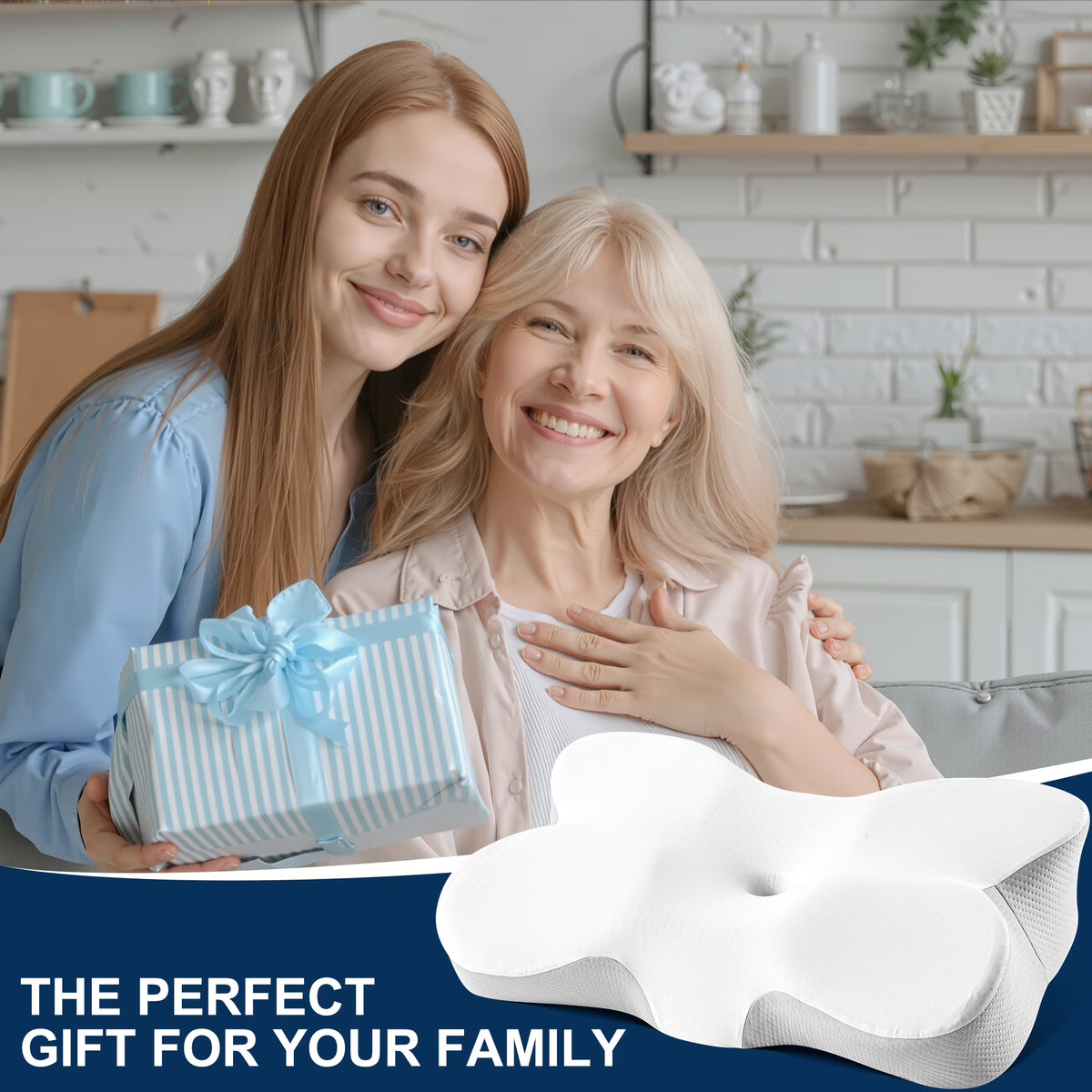 Kaipara Cervical Neck Pillow - Ergonomic Memory Foam with Cooling Cover - White