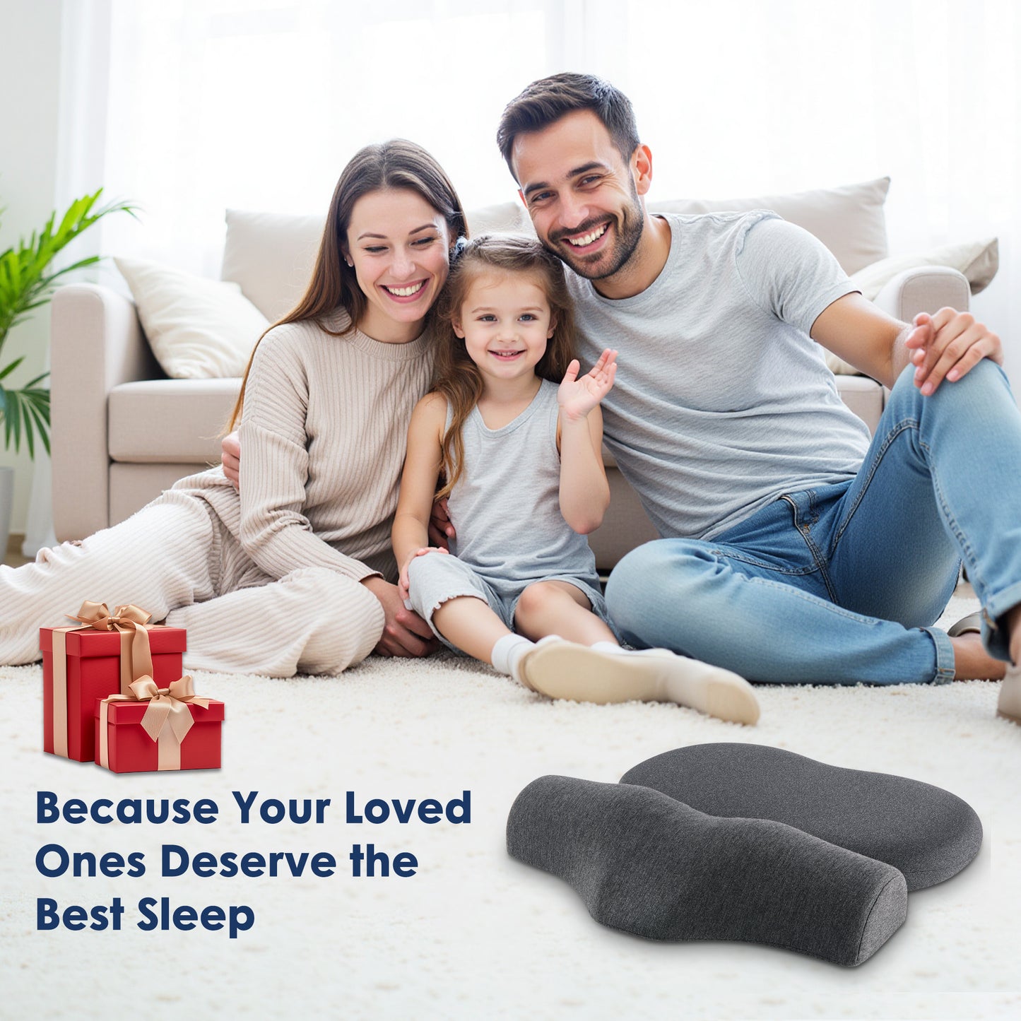 MOONORAH 2-in-1 Cervical Pillow Set, Memory Foam Waterdrop Neck Pillow + Flat Pillow for Side/Back Sleepers, Relieves Neck Pain, Home & Travel, 1 Set