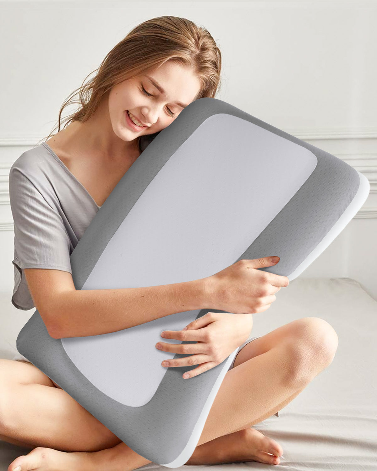 D O N A M A Cervical Memory Foam Pillow for Sleeping, Ergonomic Neck Support Pillow with Cooling Breathable Pillowcase, Contour Pillow for Side, Back & Stomach Sleepers – Ultra Soft Deep Sleep Pillow