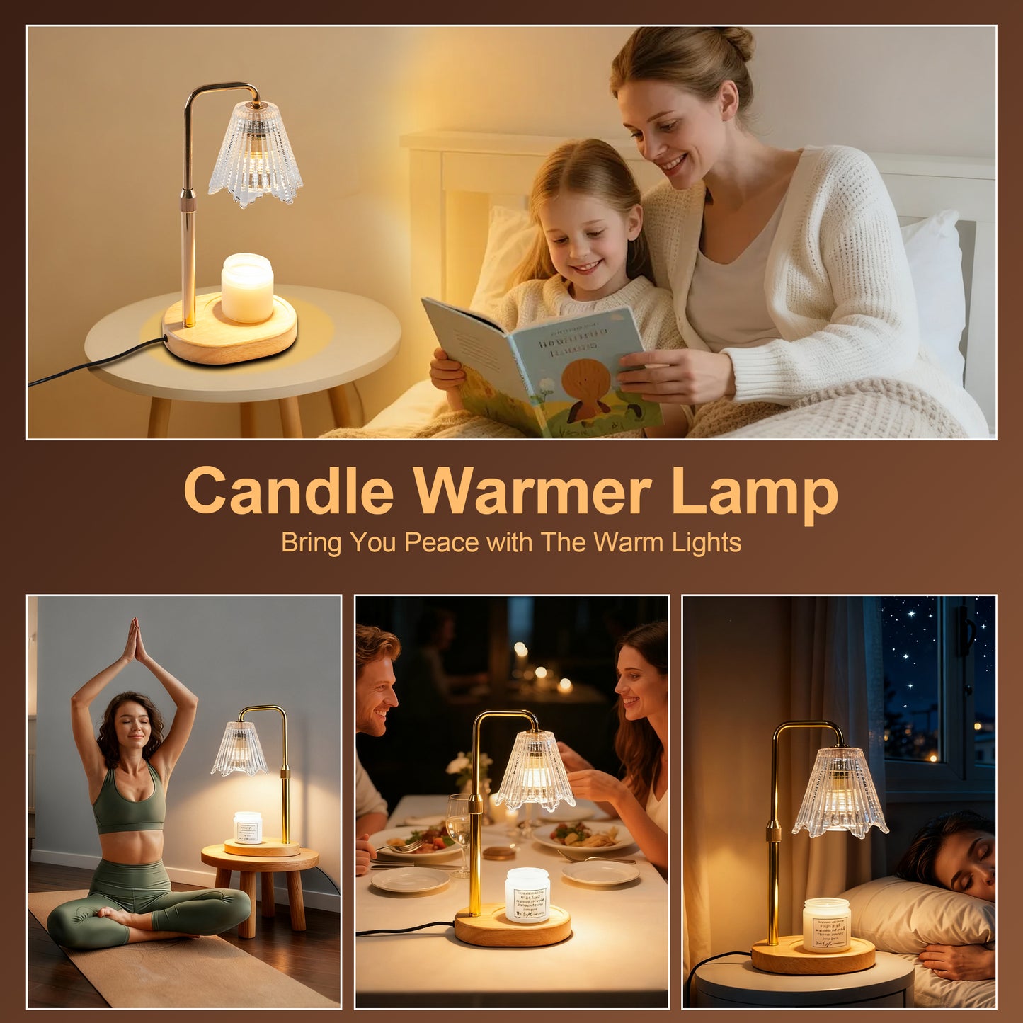 LOFTER-PRO Candle Warmer Lamp with Timer & RGB Lights, Adjustable Dimmable & Height - Electric Top Down Melting for All Jar Candles - Wax Melter Light for Home Decor (Includes 2 Halogen Bulbs)