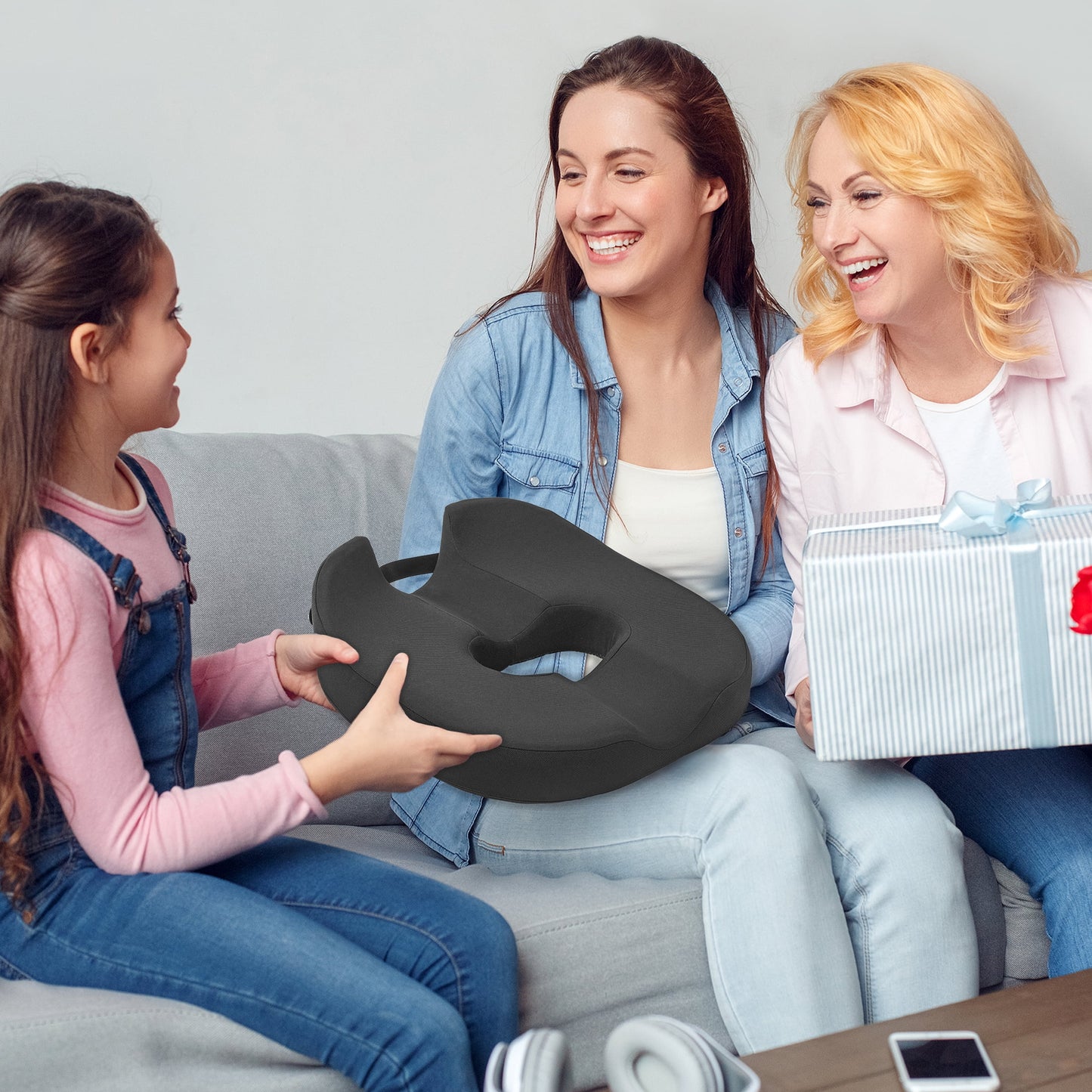 DONAMA Memory Foam Donut Pillow for Tailbone Pain Relief - Coccyx Cushion for Office Chair, Car Seat, Sciatica, Postpartum Recovery, Hemorrhoids & Surgery