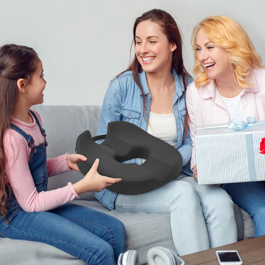 DONAMA Memory Foam Donut Pillow for Tailbone Pain Relief - Coccyx Cushion for Office Chair, Car Seat, Sciatica, Postpartum Recovery, Hemorrhoids & Surgery