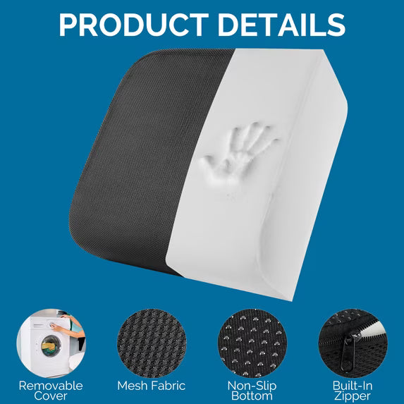 Kaipara Extra Thick Chair Cushion for Office Chair, 6" Booster Seat Cushion for Height Increase & Pain Relief, High Resilience Foam Seat Cushion with Non-Slip Bottom, Strap & Handle, 18 x 16 x 6 inch