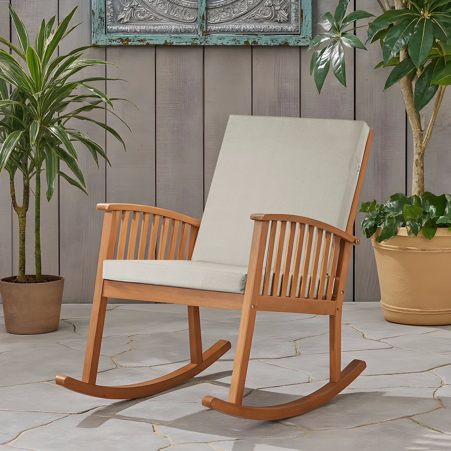 Lafaytte Outdoor Chair Cushions, Thick Patio Seat Cushions Outdoor Chair Pads, 42"L x 18"W Rectangle Waterproof Outdoor Chair Cushion Garden Sofa Couch Chair Pads, Premium Comfortable, Gray
