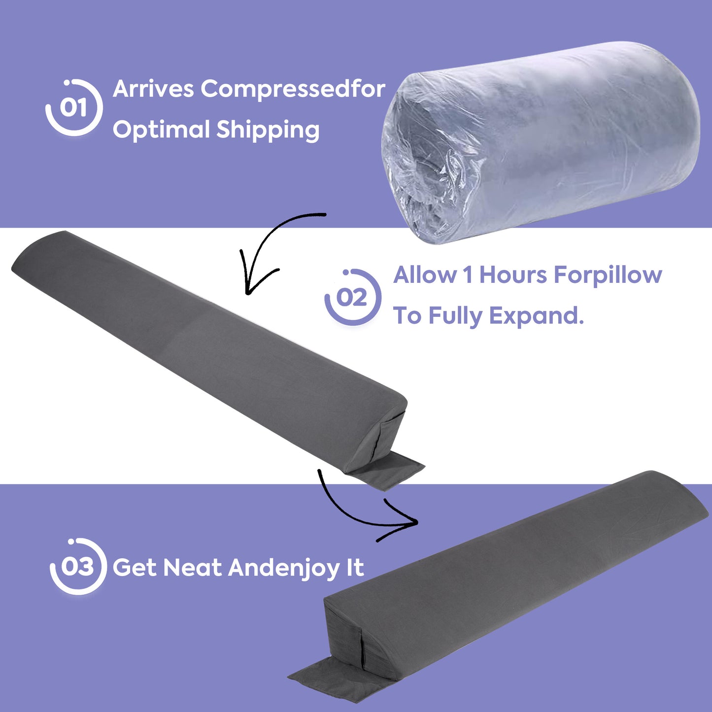 MOONORAH Queen Wedge Pillow Headboard/Bed Wedge Pillow for Headboard/Bed Gap Filler/Headboard Pillow,Pillow Wedge for Headboard Gap(0-6"),Stop Loosing Your Pillows,Phone(Gray 60"x10"x6")
