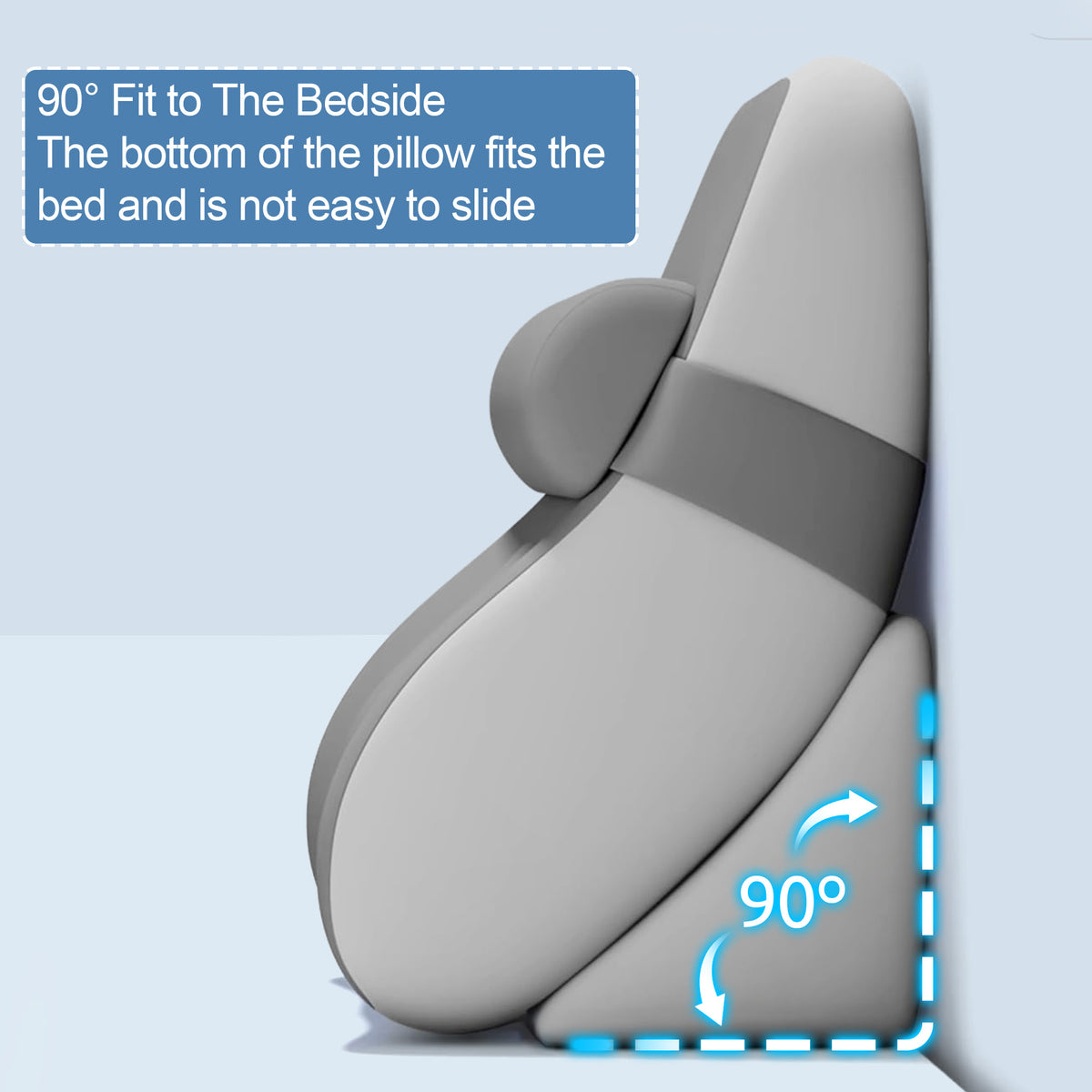 KAIPARA 3PCS Adjustable Wedge Pillow Headboard Set for Sleeping, Ergonomic Reading Pillow for Sitting in Bed, Bed Wedge with Premium Memory Foam for Back Pain Relief & Support, Leg Elevation