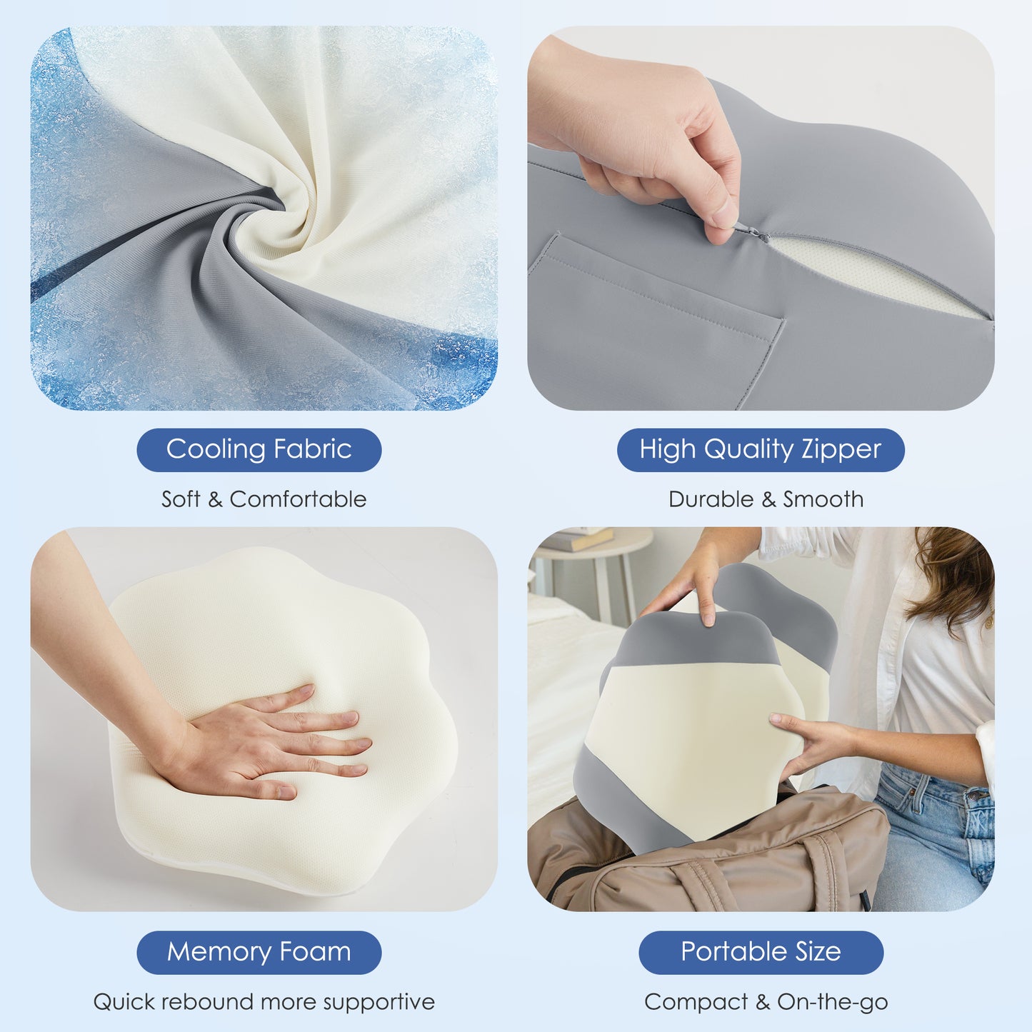 KAIPARA Pregnancy Pillow for Side Sleeping, Adjustable Memory Foam Maternity Pillow for Back Belly Hips for Pregnant Women