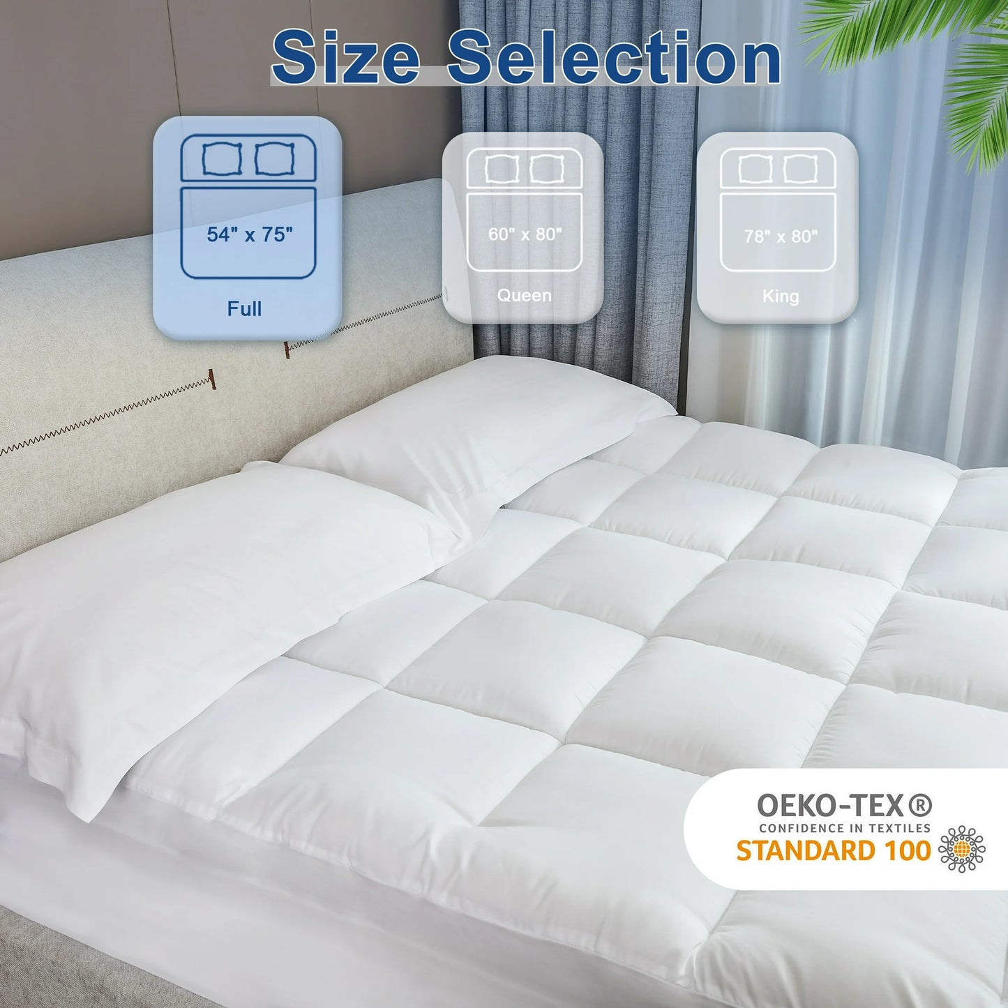 MOONORAH Full Mattress Topper, Extra Thick Mattress Pad Cover for Back Pain with 8-21" Deep Pocket, White