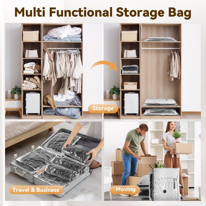 MOONORAH Vacuum Storage Bags - Electric Pump - 12 Pack