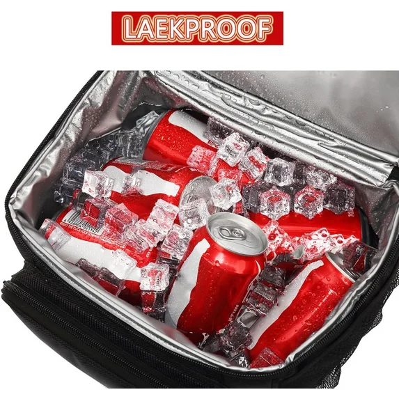 Onekawa Insulated Lunch Box for Men & Women,Leakproof Thermal Lunch Bag,Black