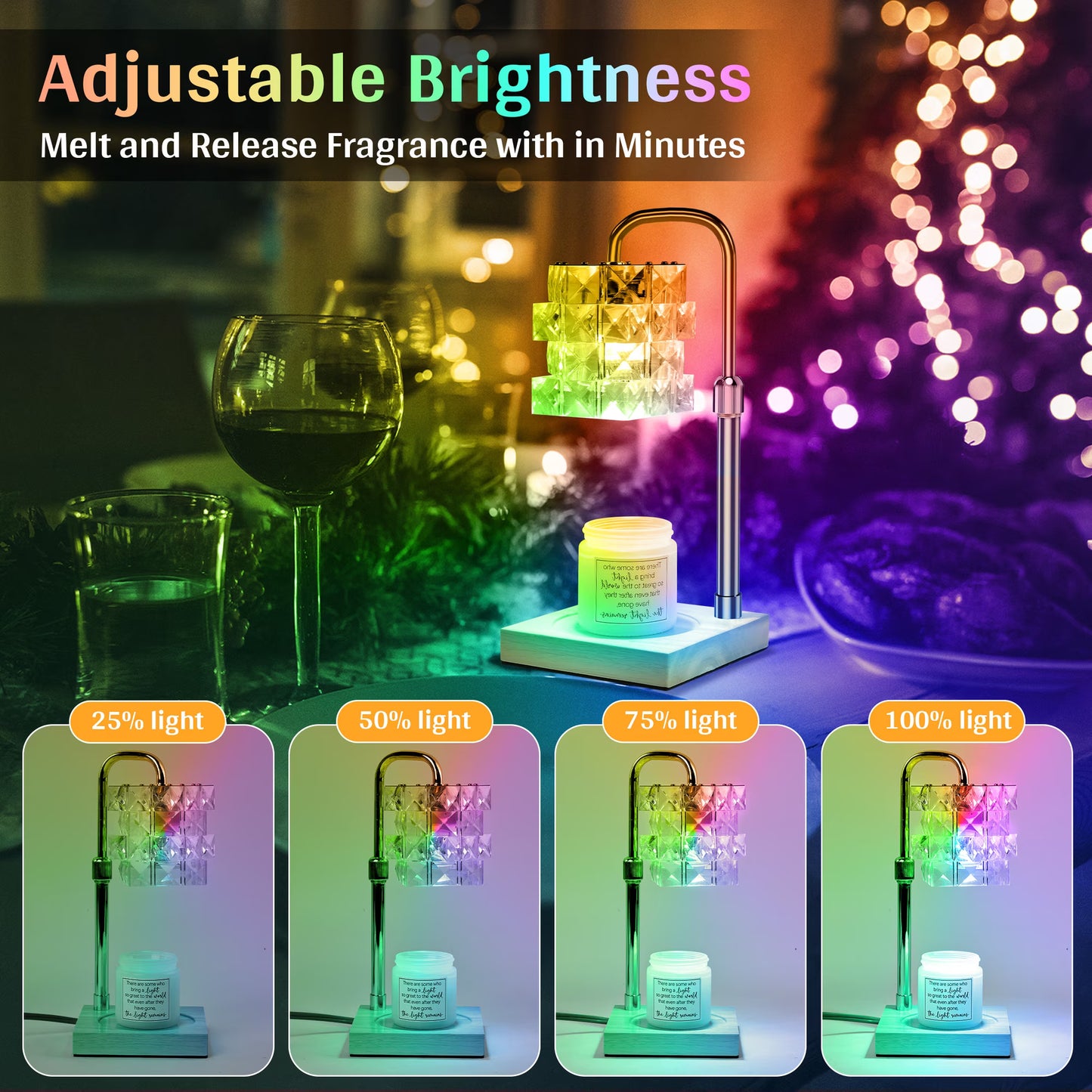 LOFTER-PRO Candle Warmer Lamp - RGB LED, Timer, Dimmer, Adjustable Height