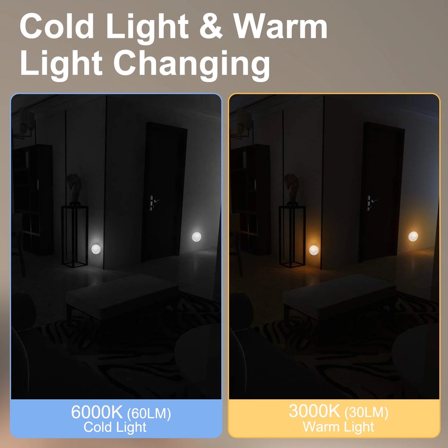 LOFTER-PRO Night Light, LED Motion Sensor Closet Lights, Wireless LED Under Cabinet Lights Stick-on Safe Night Light, Adjustable Brightness Warm White Lights for Bedroom, Kitchen, 2 Pack