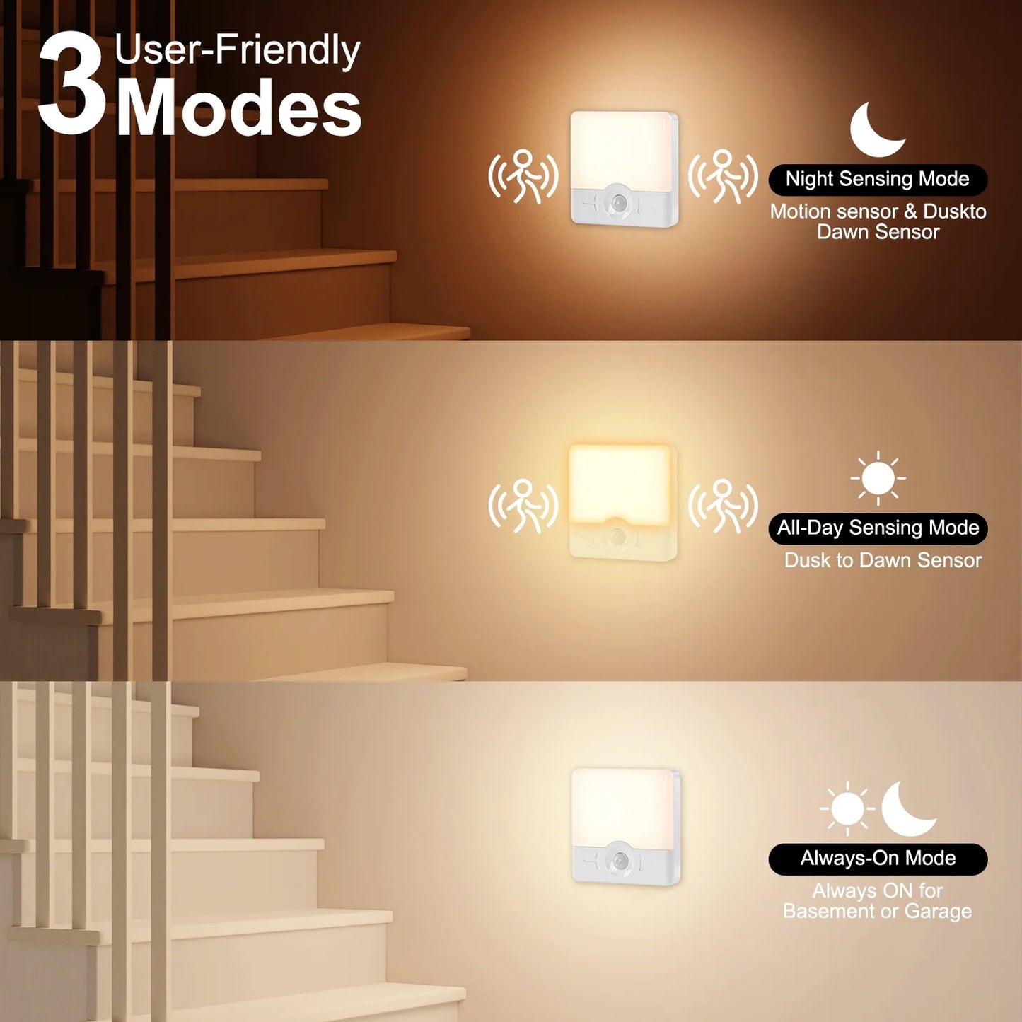 LOFTER-PRO Night Light, LED Motion Sensor Closet Lights, Wireless LED Under Cabinet Lights Stick-on Safe Night Light, Adjustable Brightness Warm White Lights for Bedroom, Kitchen, 2 Pack