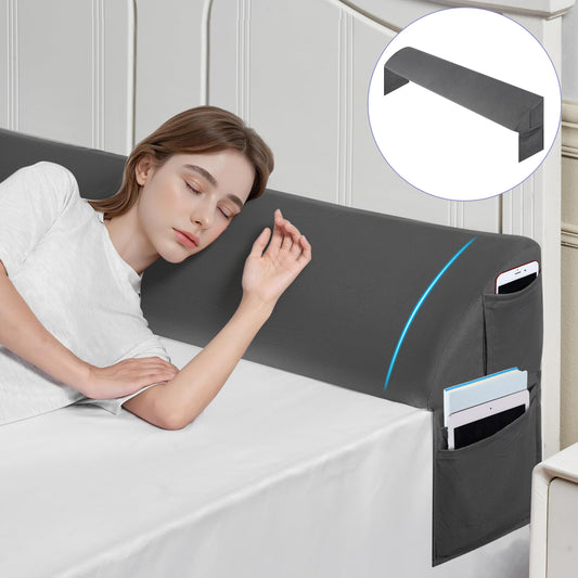 MOONORAH Queen Wedge Pillow Headboard/Bed Wedge Pillow for Headboard/Bed Gap Filler/Headboard Pillow,Pillow Wedge for Headboard Gap(0-6"),Stop Loosing Your Pillows,Phone(Gray 60"x10"x6")