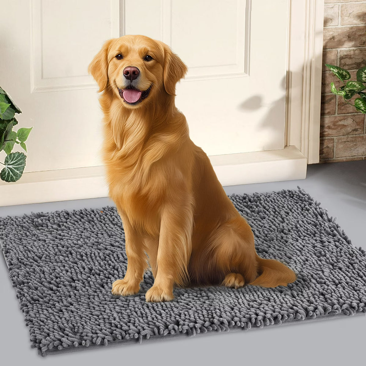 Onekawa Door Mats for Indoor,Mats for Bathroom, Kitchen, and Shower Floor with Good Water Absorption,Non Slip Thick Washable,Grey Medium 32"X20"