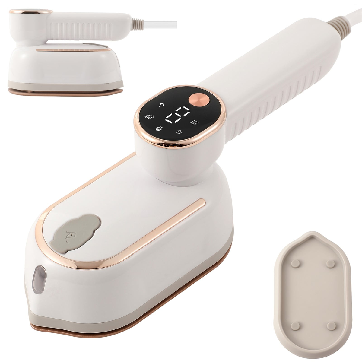 ZALFLEX Handheld Garment Steamer - 1200w 15s Fast Heat-Up, 3 Modes LCD - White