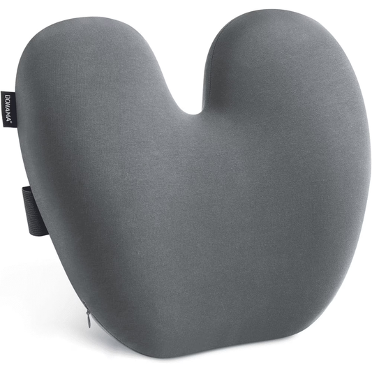 D O N A M A Ergonomic Lumbar Pillow for Back Support - High-Density Memory Foam Cushion for Pain Relief - Lumbar Support Cushion w/Strap for Office Chair, Car, Home, and Travel