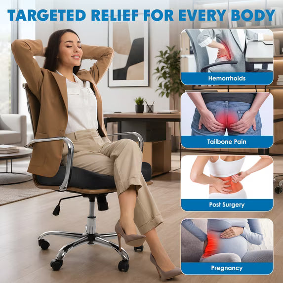 DONAMA Donut Seat Cushion - Memory Foam Coccyx Pillow for Tailbone Pain