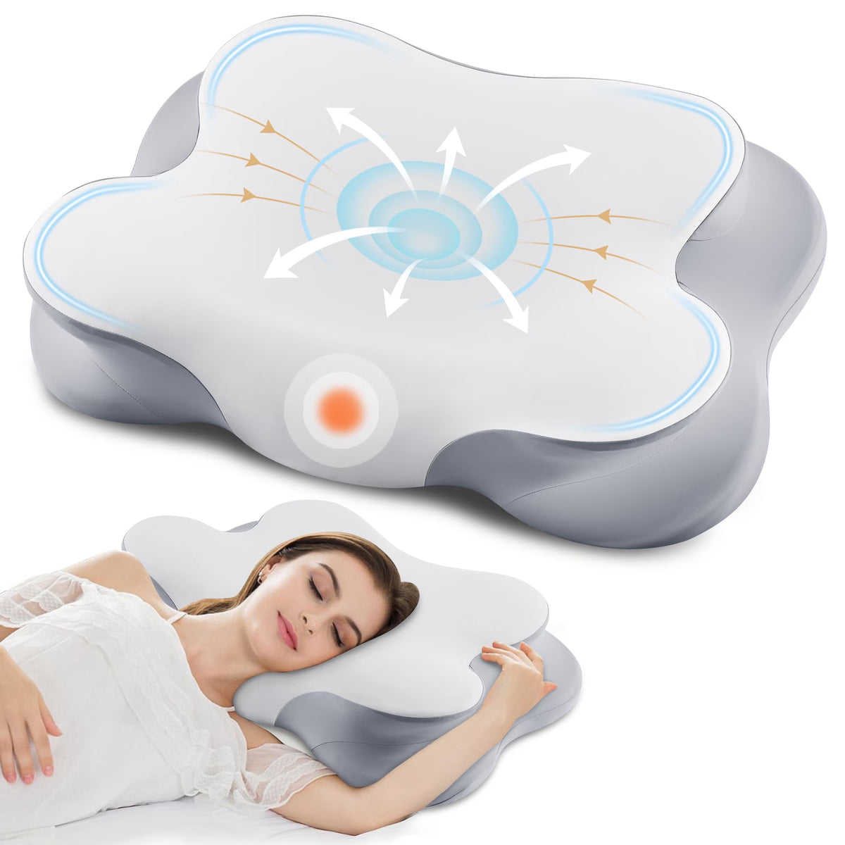 Kaipara Cervical Neck Pillow - Ergonomic Memory Foam for Neck Pain Relief - Gray