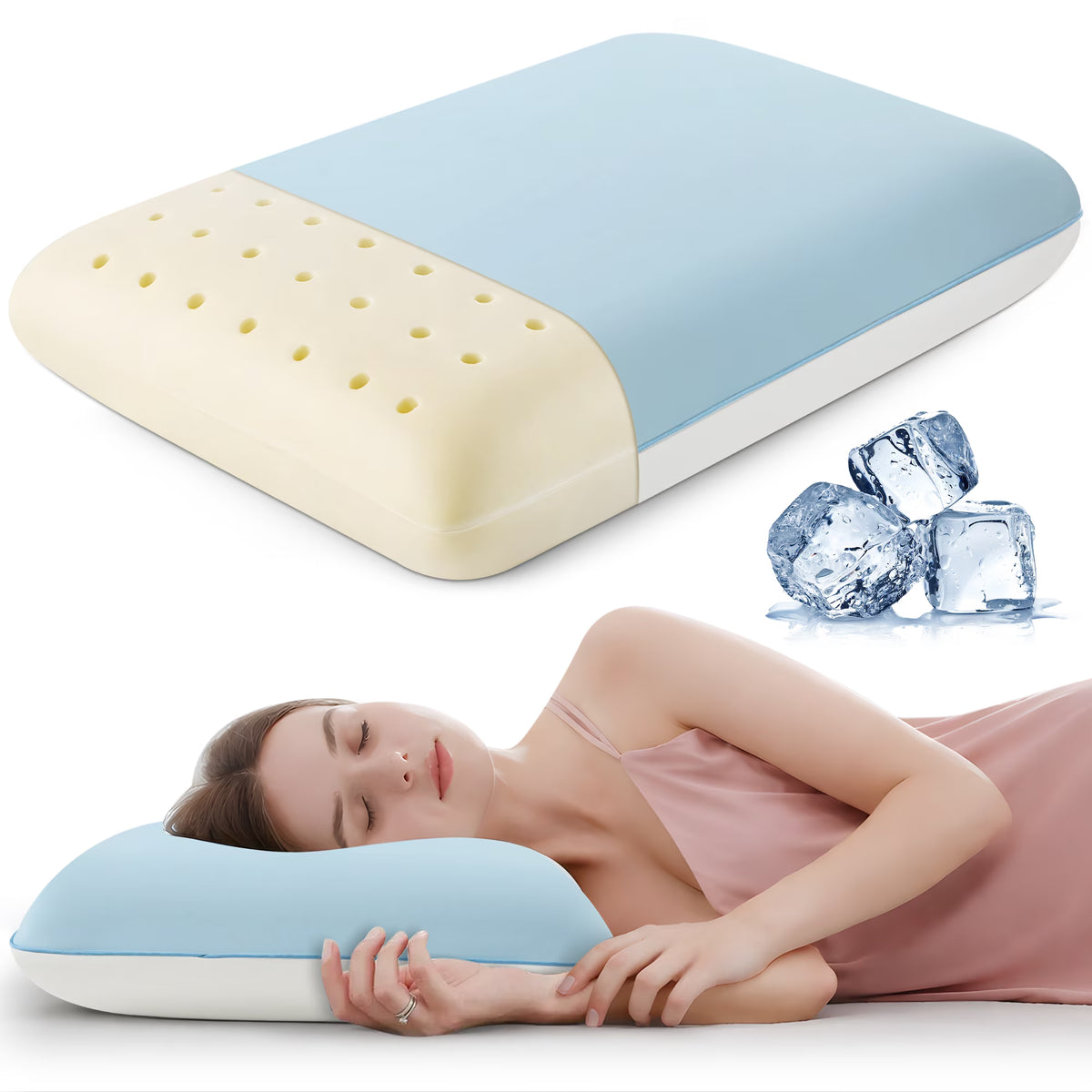 Kaipara Cooling Gel Memory Foam Pillow Soft - Neck Relief - Non-Standard Size