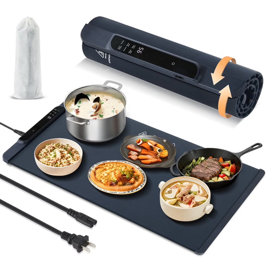 KAIPARA Food Warming Mat 25.6"x15", Full Surface Heating in 10s, Multiple Temp Settings & Timer, Portable Warmer for Parties