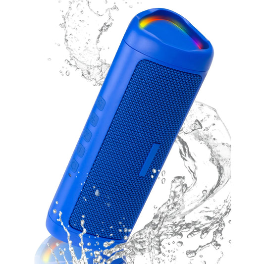MOONORAH Bluetooth Speaker, Portable Wireless Bluetooth Speaker with HD Sound, IPX5 Waterproof, 24-Hour Playtime with Lights, Bluetooth 5.3, TWS Paring, Wireless Speaker for Home, Outdoors, Blue