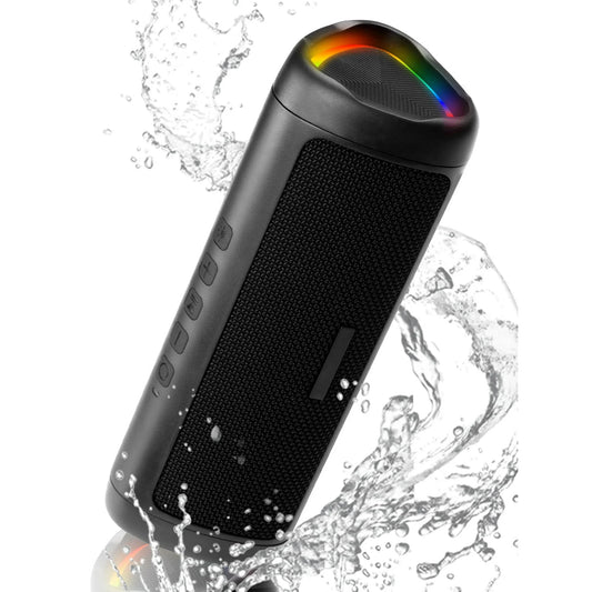 MOONORAH Bluetooth Speaker, Portable Wireless Bluetooth Speaker with HD Sound, IPX5 Waterproof, 24-Hour Playtime with Lights, Bluetooth 5.3, TWS Paring, Wireless Speaker for Home, Outdoors, Black