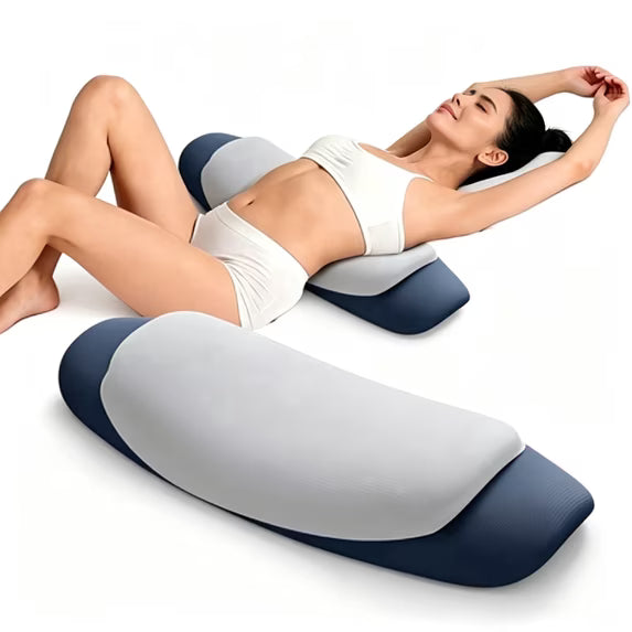 MOONORAH Lumbar Support Pillow - Memory Foam Ergonomic Design - Standard/Queen, Blue