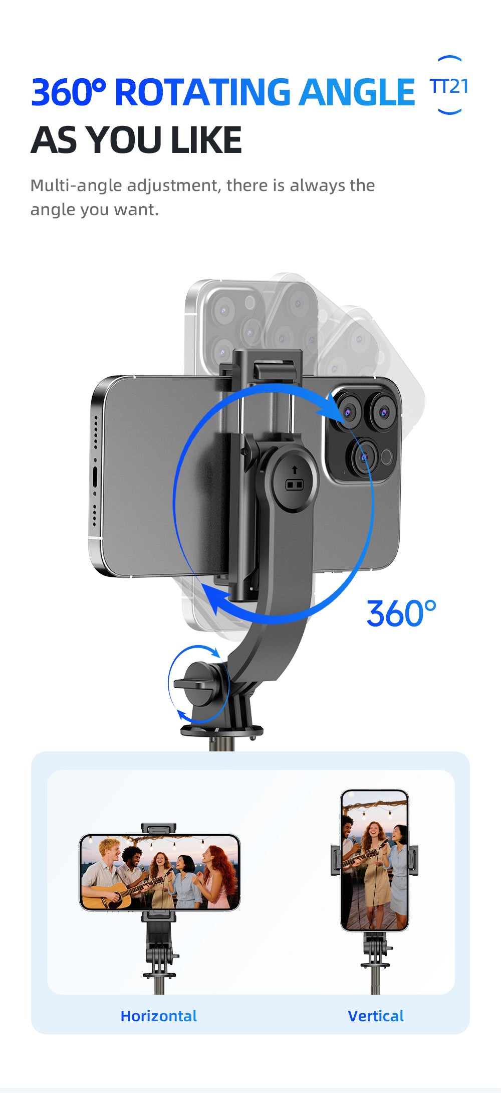 WANALIT Mini Selfie Stick Tripod Stand with Automatic Pop-Up, Aluminum Alloy Portable Phone Tripod, Extendable Remote Selfie Stick for iPhone/Android, Compact Travel Phone Holder for Photos & Videos