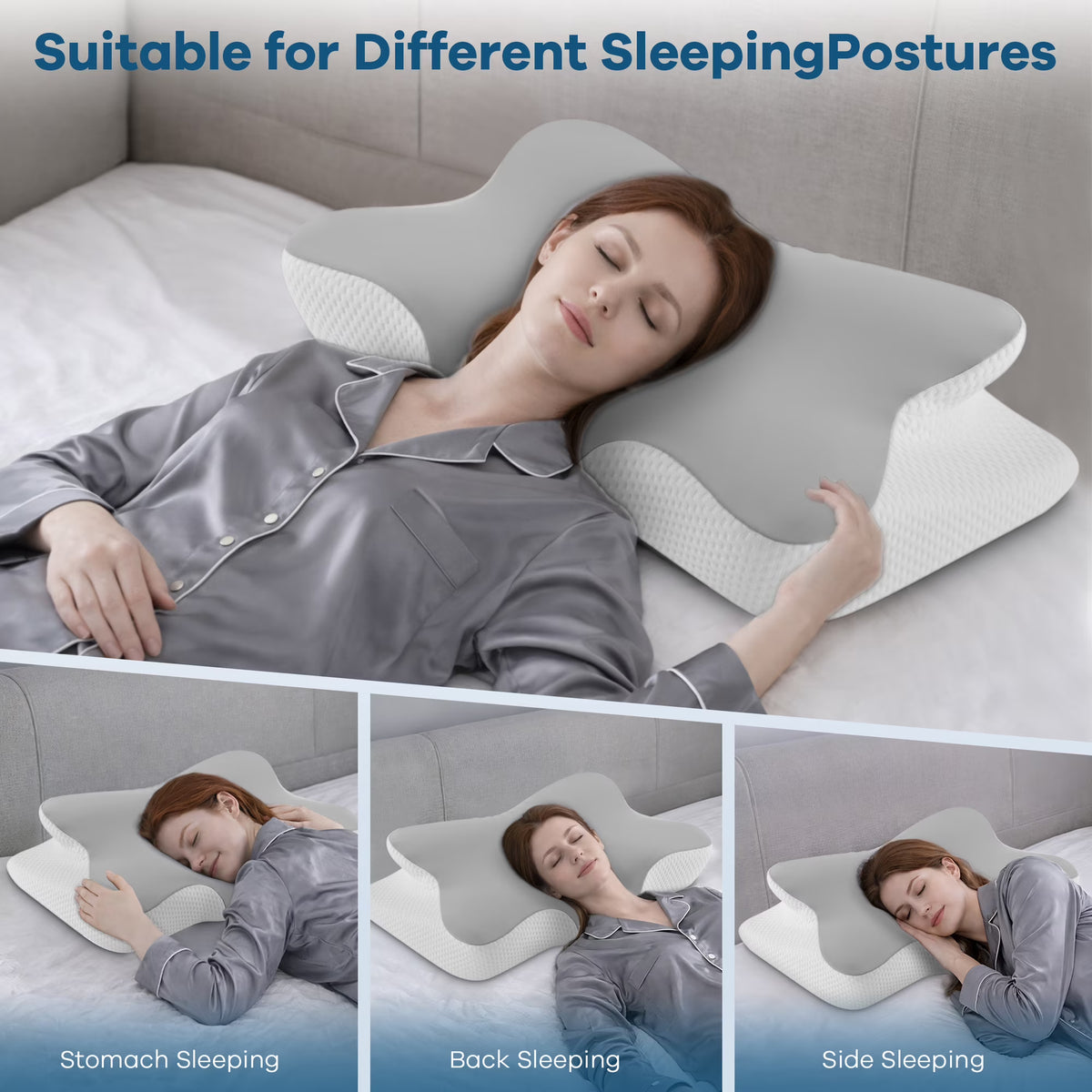 MOONORAH Orthopedic Butterfly Cervical Pillow - Memory Foam for Side Sleepers - Standard