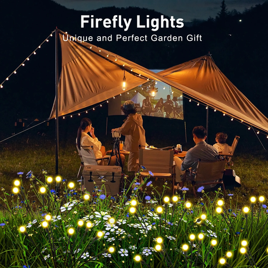 LOFTER-PRO Solar Garden Lights Outdoor,4 Packs 32LED,Upgraded Solar Swaying Light, Warm White