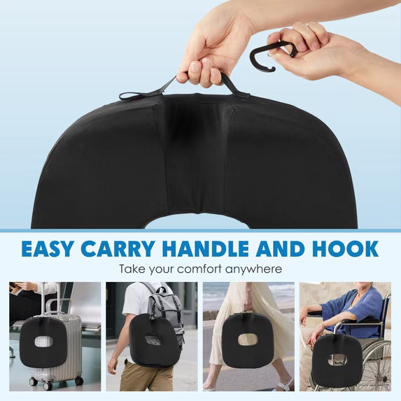 DONAMA Donut Seat Cushion - Memory Foam Coccyx Pillow for Tailbone Pain
