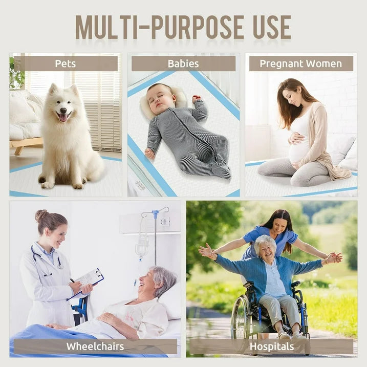 OTDLIGHT Disposable Underpads, Incontinence Bed Pads Super Absorbent Underpads 24" x 36" XL-Size, Waterproof Pee Pads, Thick Quilted Chucks Pee Pads for Adults, Kids and Babies, 30 Count